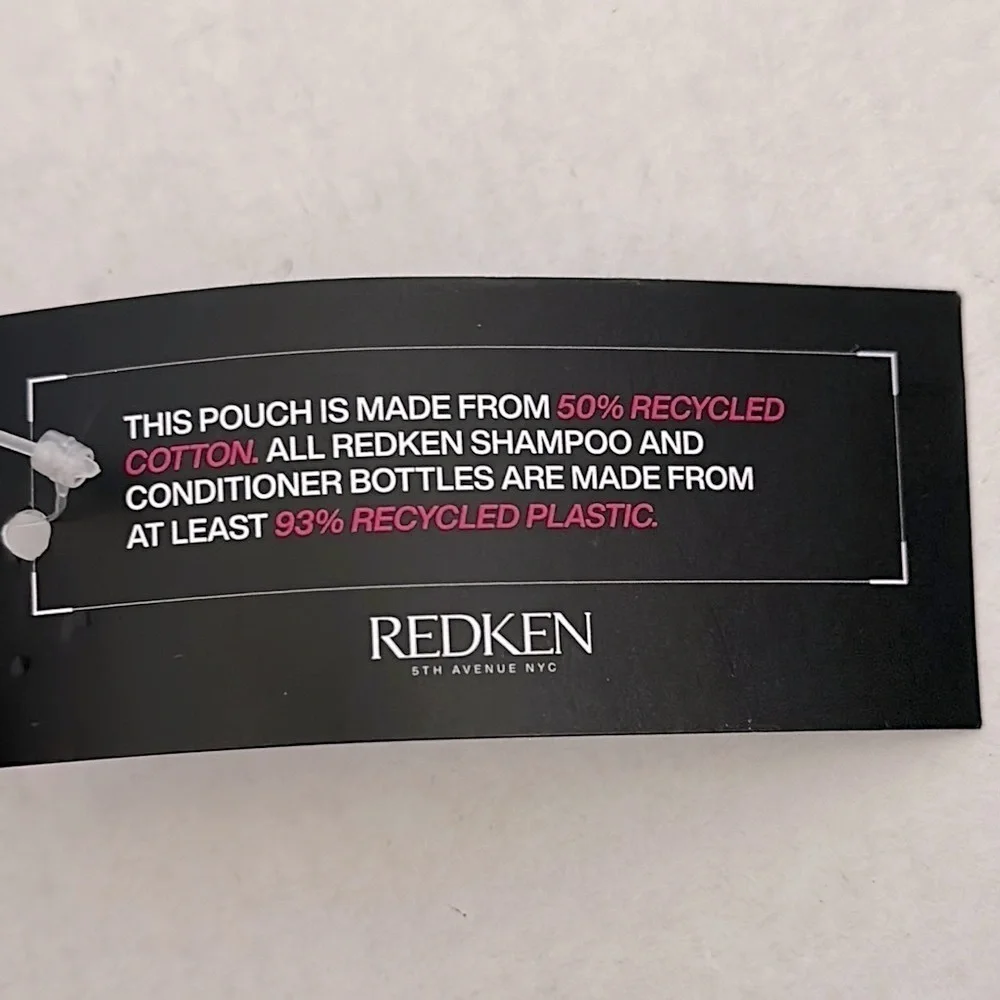 Redken Black and Pink Cosmetic Bag with matching hair and scalp massager NWT